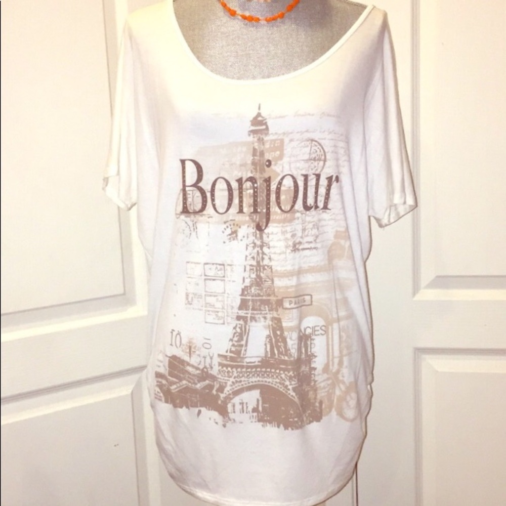🆕 ONLY 1! Bonjour Eiffel Tower Tunic Top